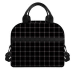 Black Tattersall Pattern Print Insulated Lunch Bag
