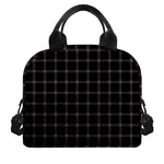 Black Tattersall Pattern Print Insulated Lunch Bag