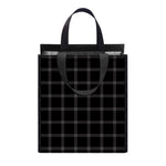 Black Tattersall Pattern Print Insulated Lunch Tote