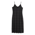 Black Tattersall Pattern Print Jersey Midi Cami Dress