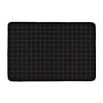 Black Tattersall Pattern Print Kitchen Mat