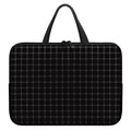 Black Tattersall Pattern Print Laptop Sleeve With Handle