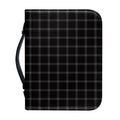 Black Tattersall Pattern Print Leather Bible Cover