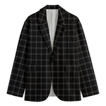 Black Tattersall Pattern Print Men's Blazer