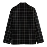 Black Tattersall Pattern Print Men's Blazer