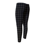 Black Tattersall Pattern Print Men's Compression Pants