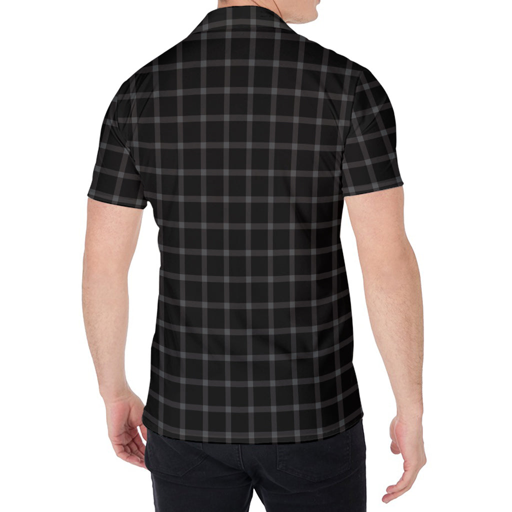 Black Tattersall Pattern Print Men's Shirt