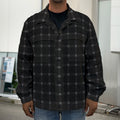 Black Tattersall Pattern Print Men's Shirt Jacket