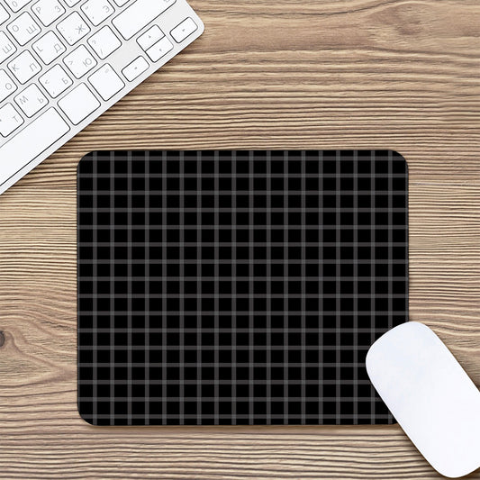 Black Tattersall Pattern Print Mouse Pad
