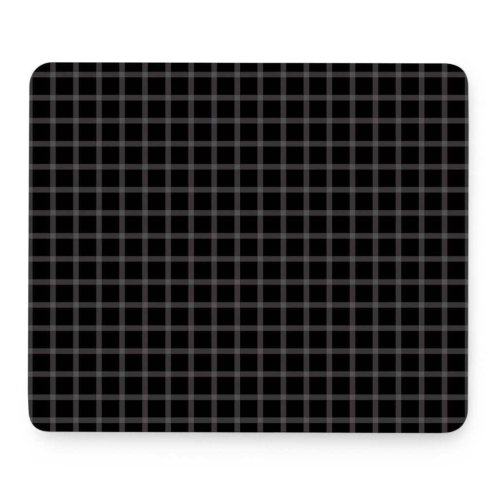 Black Tattersall Pattern Print Mouse Pad