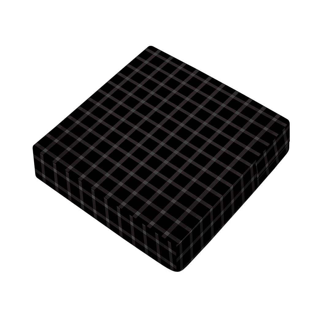 Black Tattersall Pattern Print Outdoor Seat Cushion Cover