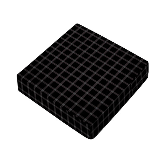 Black Tattersall Pattern Print Outdoor Seat Cushion Cover