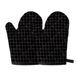 Black Tattersall Pattern Print Oven Mitts