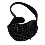 Black Tattersall Pattern Print Pet Sling Carrier