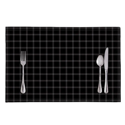 Black Tattersall Pattern Print Placemat