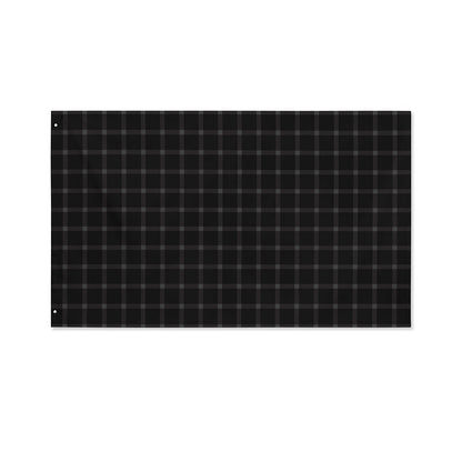 Black Tattersall Pattern Print Polyester Flag