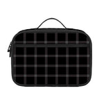 Black Tattersall Pattern Print Portable Lunch Bag