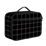Black Tattersall Pattern Print Portable Lunch Bag