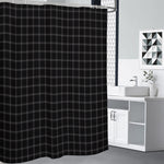 Black Tattersall Pattern Print Premium Shower Curtain