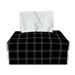 Black Tattersall Pattern Print Rectangle Tissue Box Cover