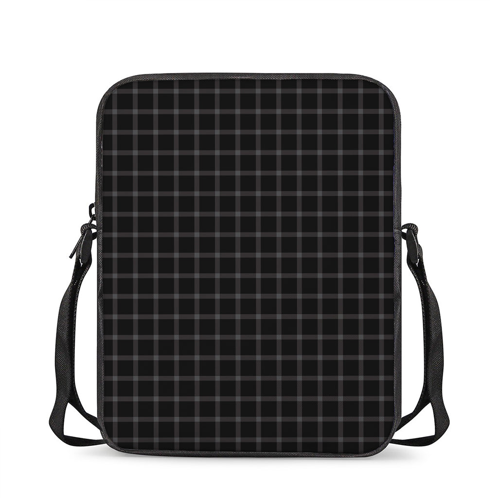 Black Tattersall Pattern Print Rectangular Crossbody Bag