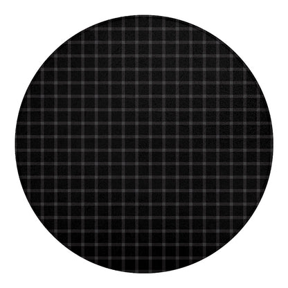 Black Tattersall Pattern Print Round Blanket