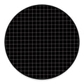 Black Tattersall Pattern Print Round Floor Mat