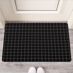 Black Tattersall Pattern Print Rubber Doormat