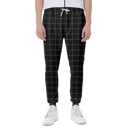 Black Tattersall Pattern Print Scuba Joggers