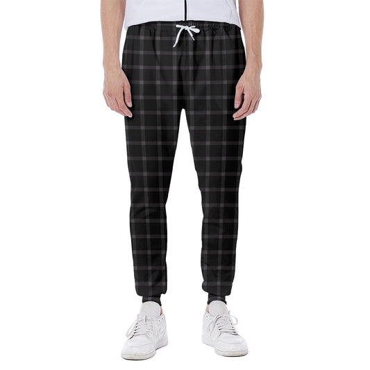 Black Tattersall Pattern Print Scuba Joggers