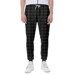 Black Tattersall Pattern Print Scuba Joggers