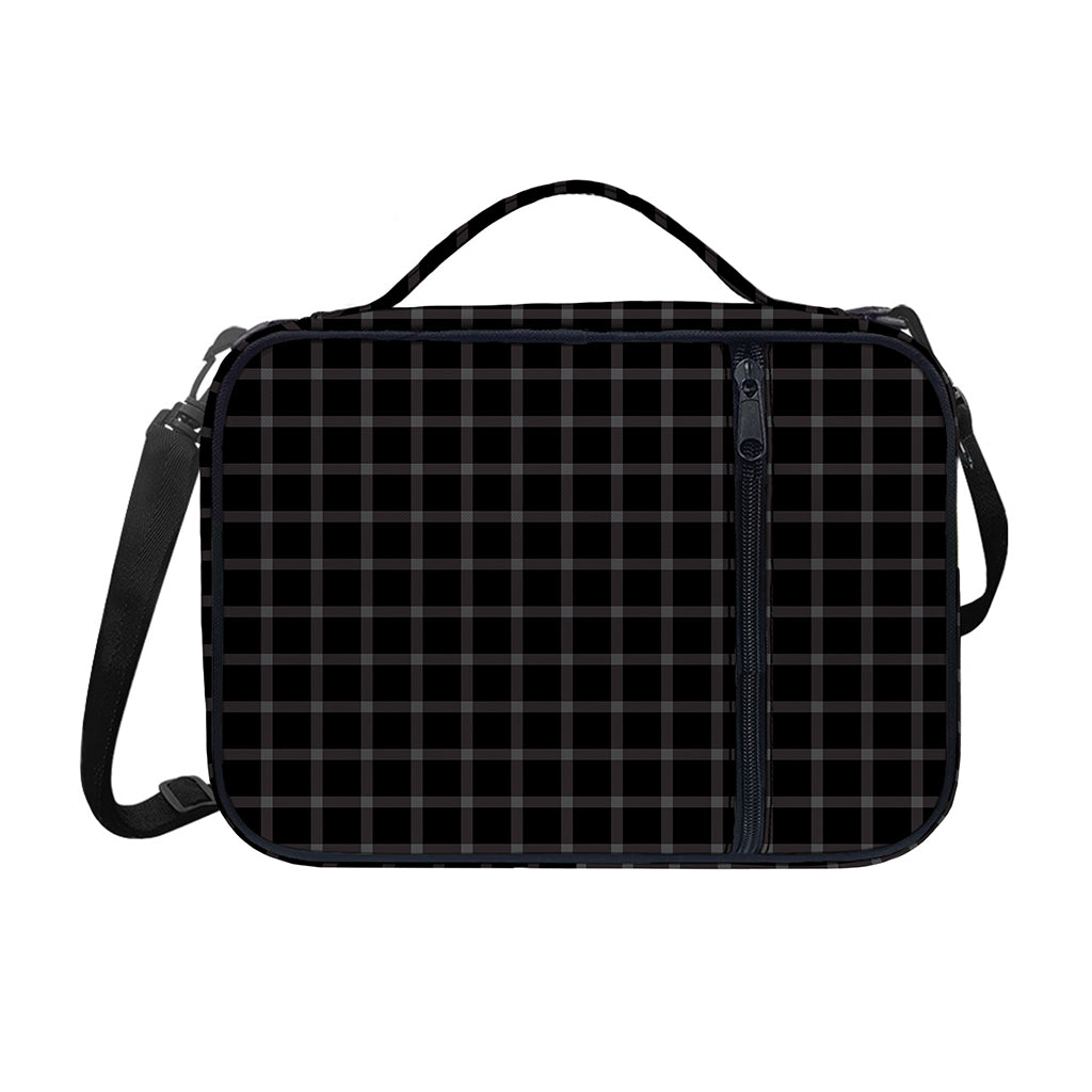 Black Tattersall Pattern Print Shoulder Strap Bible Bag