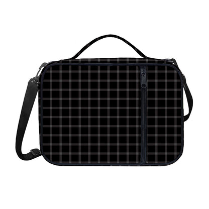 Black Tattersall Pattern Print Shoulder Strap Bible Bag