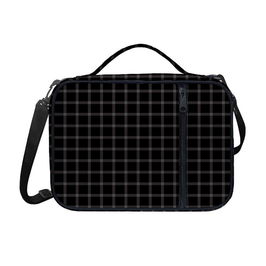 Black Tattersall Pattern Print Shoulder Strap Bible Bag