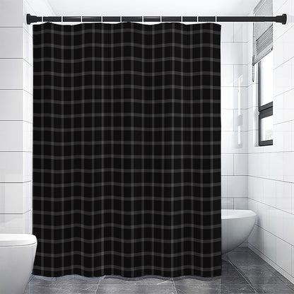 Black Tattersall Pattern Print Shower Curtain