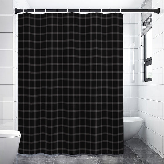 Black Tattersall Pattern Print Shower Curtain