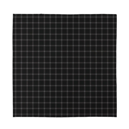 Black Tattersall Pattern Print Silk Bandana