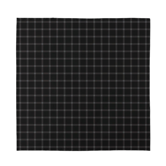 Black Tattersall Pattern Print Silk Bandana