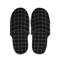 Black Tattersall Pattern Print Slippers