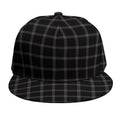 Black Tattersall Pattern Print Snapback Cap