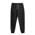 Black Tattersall Pattern Print Sweatpants