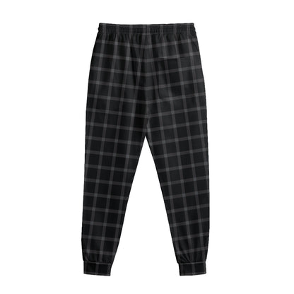 Black Tattersall Pattern Print Sweatpants