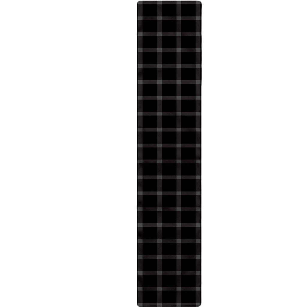 Black Tattersall Pattern Print Table Runner