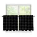 Black Tattersall Pattern Print Tier Curtains