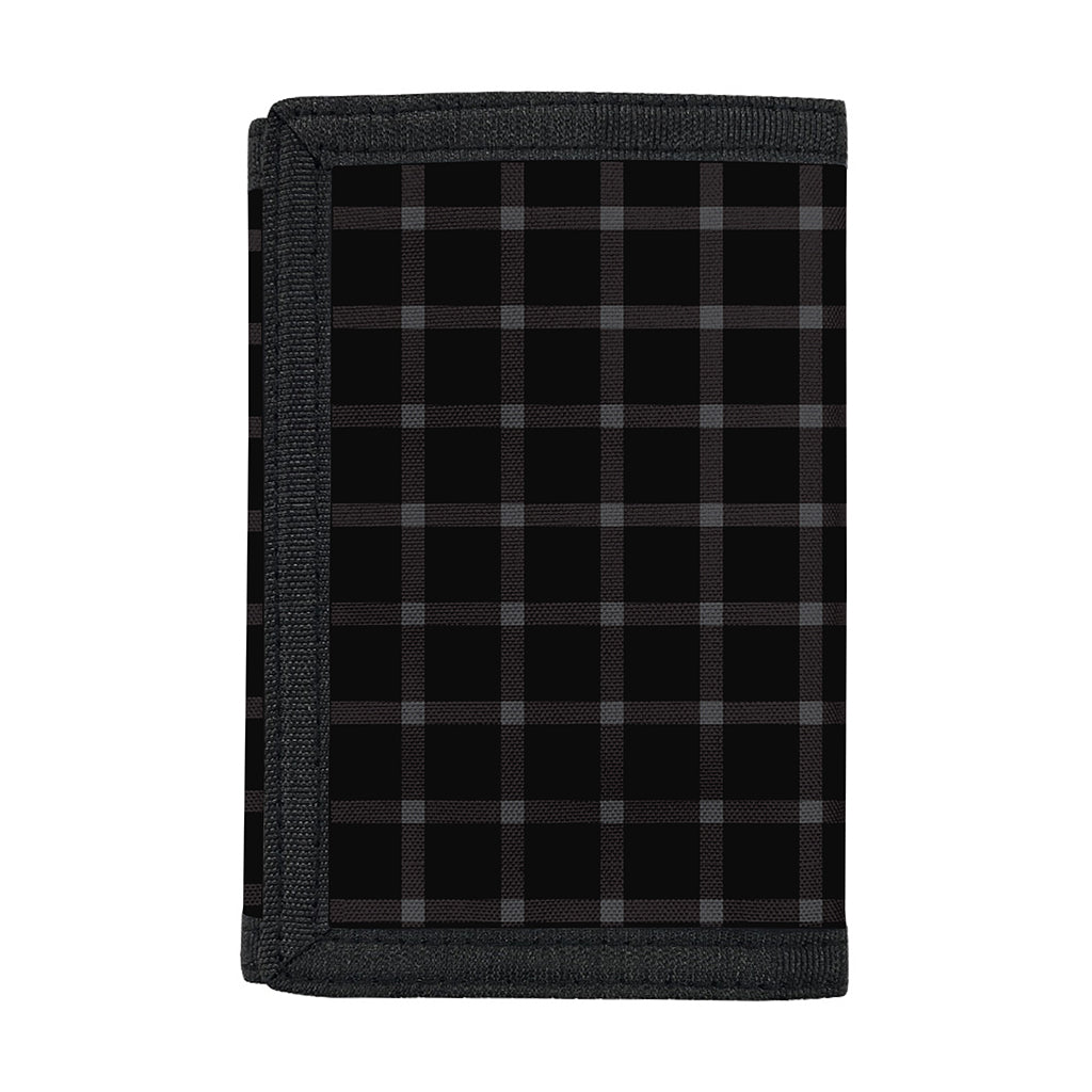 Black Tattersall Pattern Print Trifold Wallet