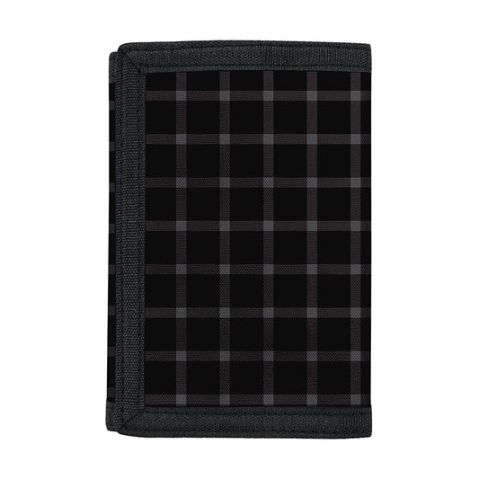 Black Tattersall Pattern Print Trifold Wallet