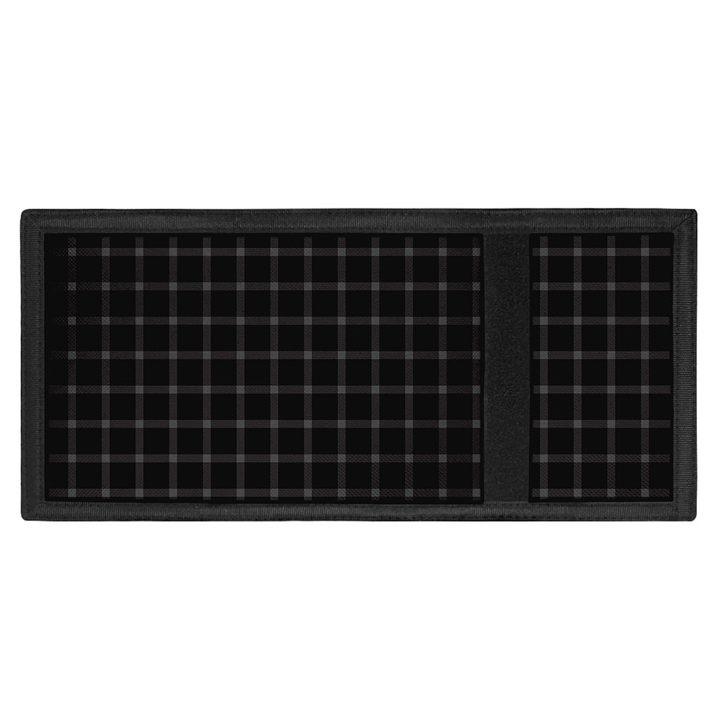 Black Tattersall Pattern Print Trifold Wallet