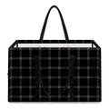 Black Tattersall Pattern Print Utility Tote Bag