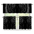 Black Tiger Portrait Print 3 Piece Kitchen Curtains