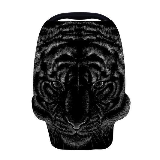 Black Tiger Portrait Print Baby Seat Cover